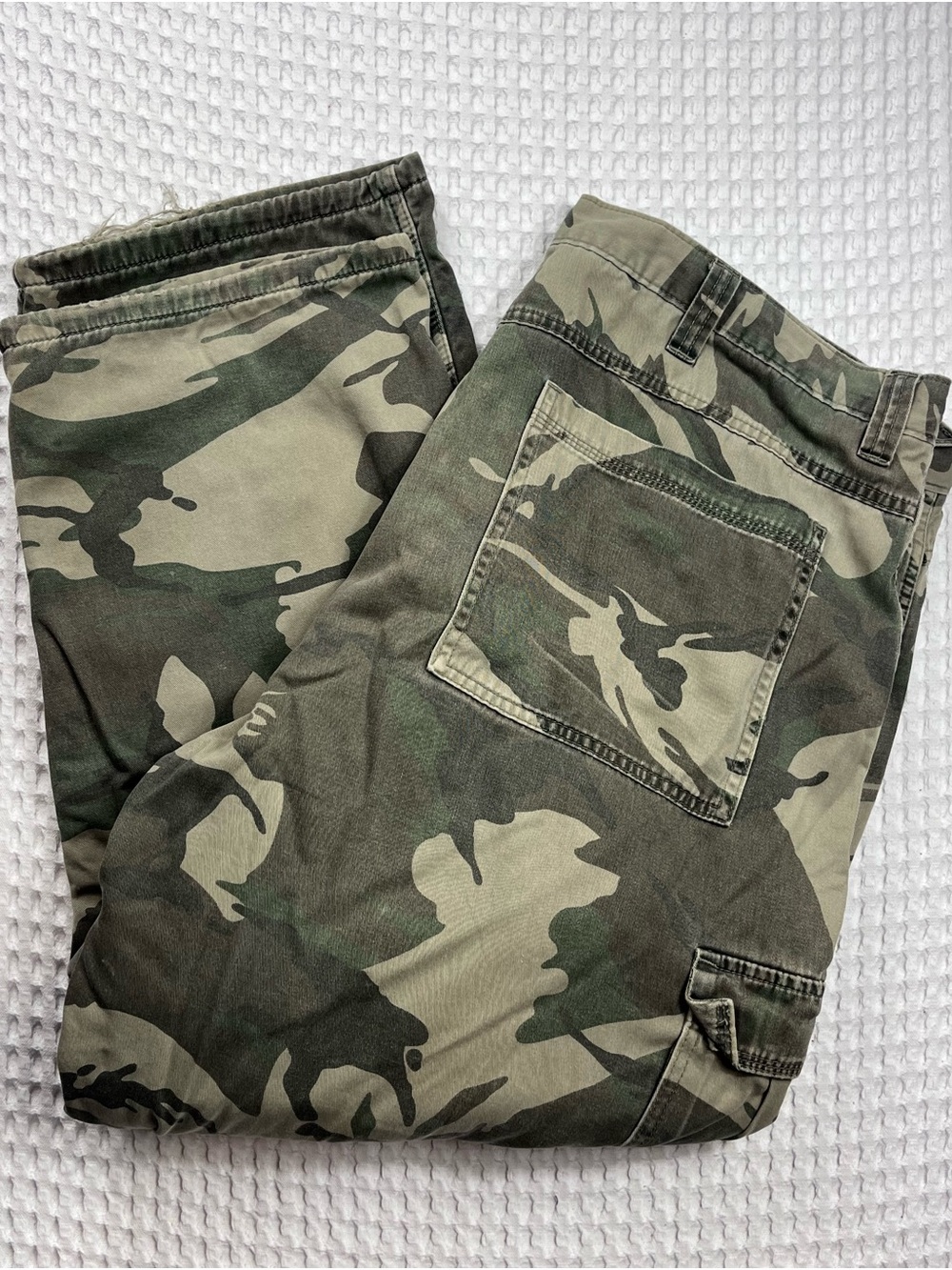 Wrangler 42x30 Camo Cargo Pants Fleece Lined Men’s Military Utility Hunting